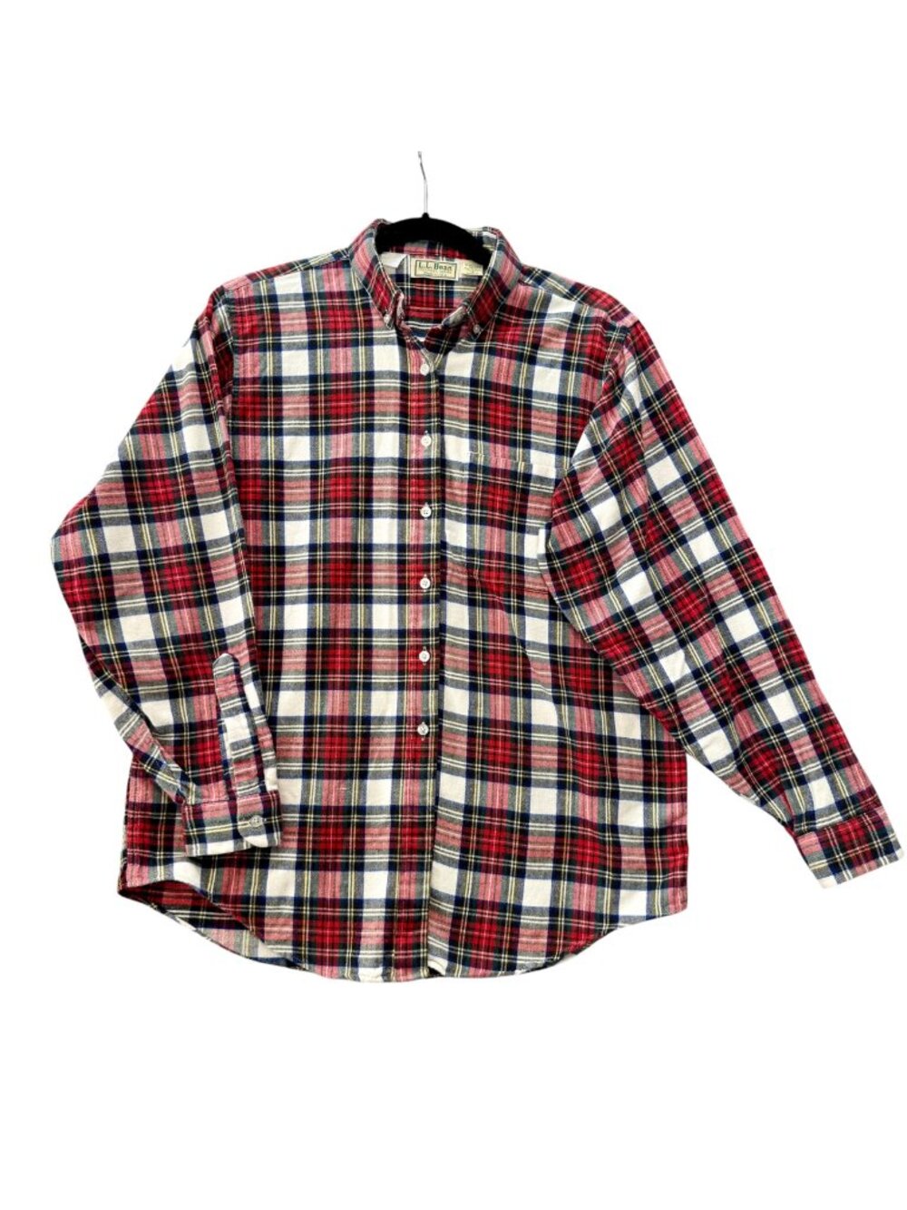 Vintage L.L. Bean USA Plaid Flannel Women's Shirt Size 12 Freeport Maine Tartan
